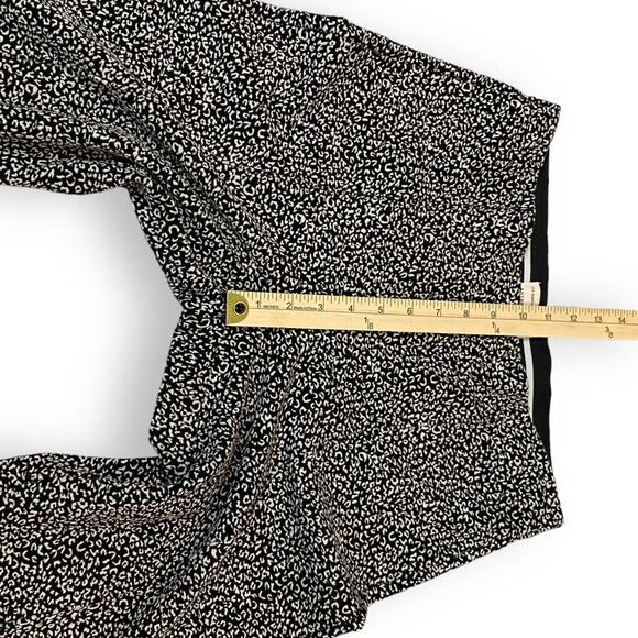 Anthropologie Womens Essential Crop Flare Pants Small Black Leopard Pull On - Picture 12 of 15